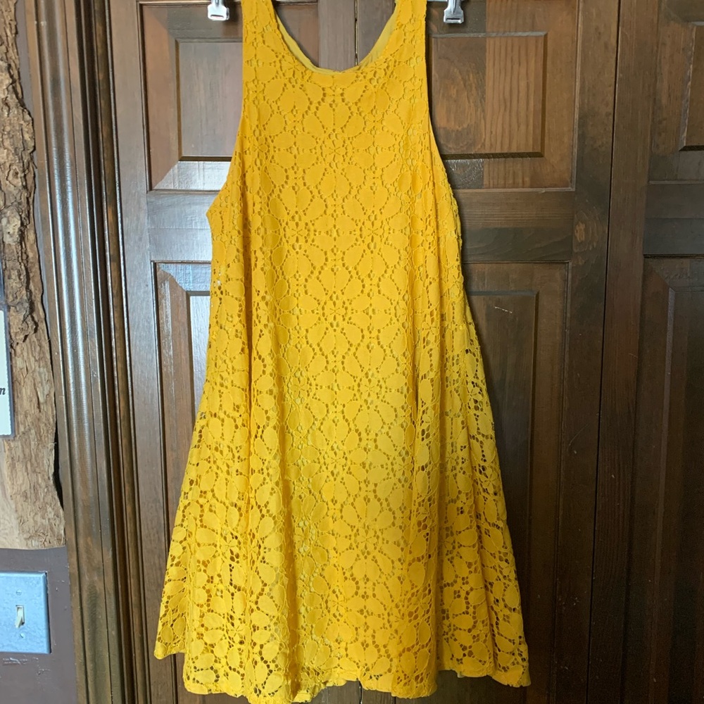 Altar'd State Yellow Lace Dress size small